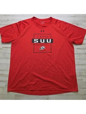 Southern Utah T-Birds Under Armour Tech Tee - Red Men's 3XL Wicking Gym Casual